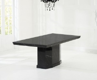 Agota Glossy Black Marble Dining Table