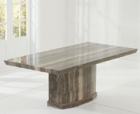 Agota Glossy Brown Marble Dining Table
