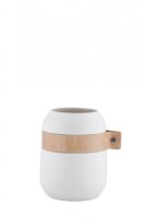 Airlia Vase With Brown Faux Leather Detail