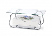 Alan White Gloss Coffee Table With Drawer