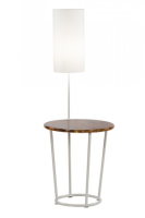 Alasdair White High Gloss Side Table With Lamp