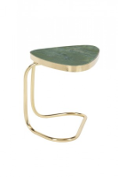 Alexi High End Green Marble And Gold Brass Side Table