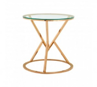 Alexis Clear Glass And Rose Gold Side Table