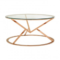 Alexis Rose Gold And Clear Glass Small Coffee Table