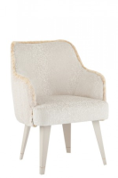 Alice Cream Velvet And Pearl Fabric Dining Chair