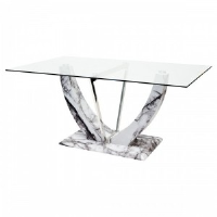 Alistair Glass And Marble Dining Table 170cm
