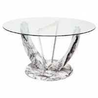 Alistair Round Glass And Marble Dining Table 140cm