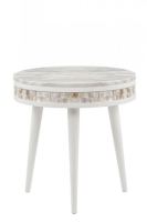 Allegra Marble And Soft White High Gloss Side Table