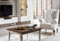 Angelela High Gloss White Coffee Table With Oak Top