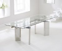 Angelina Clear Glass And Stainless Steel Dining Table 160- 240cm