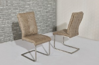 Anthony Beige Deep Double Cushion Dining Chair