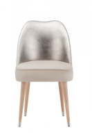 Arabella Beech And Cream Dining Chair With Silver Back