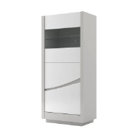 Archibald Gloss Grey And White Narrow Display Unit W 70cm