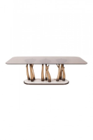 Arizona Bronze Glass And White Marble Dining Table 240cm