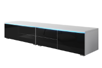 Ashaan White/Black High Gloss TV Unit 200cm