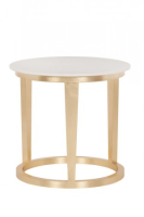 Ashley White Marble And High Gloss Gold Side Table