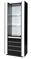 Athea Noir Black And Whiite Narrow Display Cabinet