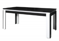 Athea Noir Black And White Gloss Table 2 Sizes- 160cm or 180cm
