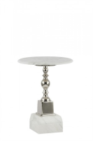 Athena Marble And Nickel Plated Side Table