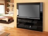 Athens Black High Gloss Wall Mounted TV Stand 130cm