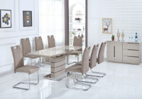 Auden Cappuccino And Taupe Extendable Dining Set With 6 Chairs