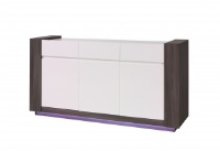 Augustine White Gloss And Grey Wood Sideboard-2 Sizes. 173cm or 220cm