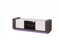 Augustine White Gloss And Grey Wood TV Unit 160cm