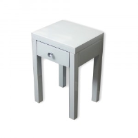 Aurora White Glass Side Table 40cm