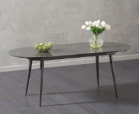 Avril Grey Gloss Extending Oval Table 160cm