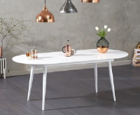 Avril White Gloss Extending Dining Table 160cm