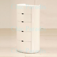 Aztec High Gloss White Tall 5 Drawer Chest