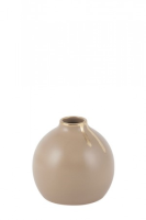 Beige Vase With Dripping Gold Detail
