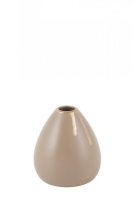 Beige Vase With Gold Drip Detail