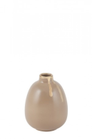 Beige Vase With Gold Leaf Detail