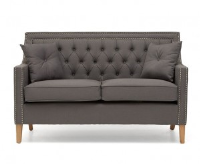 Belle Grey Fabric 2 Seater Grey Sofa