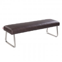 Benedict Brown Leather Large Backless Dining Bench  160cm