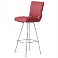 Benedict Red Leather Bar Stool