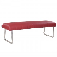 Benedict Red Leather Large Backless Dining Bench  160cm