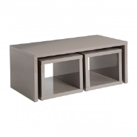 Benidorm Dark Grey Gloss Coffee Table & Side Table Set