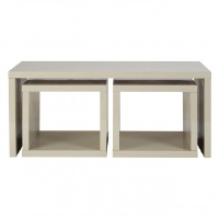 Benidorm Light Grey Gloss Coffee Table & Side Table Set