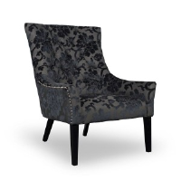 Bethany Charcoal Baroque Velvet Dining Chair