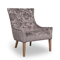 Bethany Mink Grey Baroque Velvet Dining Chair