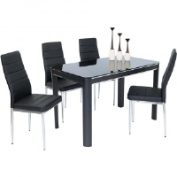 Boston Small Narrow Black Gloss Dining Table