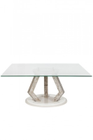 Brigitte Cream High Gloss And White Marble Dining Square Table 160cm