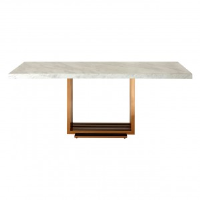 Brocco Rose Gold And Marble Top Dining Table 200cm