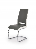 Cannes Grey And White Leather Dining Chair