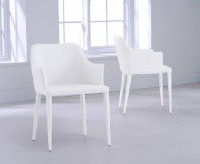 Capri White Leather Dining Chair