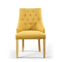 Cara Classic Yellow Fabric Dining Chair