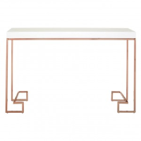 Carlton White Gloss And Rose Gold Console Table