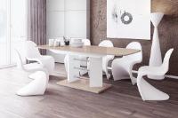 Carol White And Cappuccino  High Gloss Dining Table